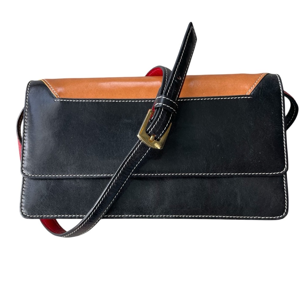 Tusk Leather Barrel Shoulder Bag Handbag Black Camel Red